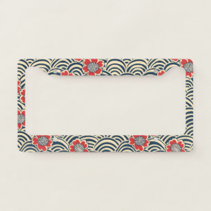 Elegant Cherry Blossom Seamless Pattern (8) License Plate Frame