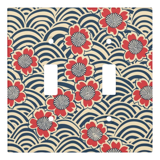 Elegant Cherry Blossom Seamless Pattern (8) Light Switch Cover (Front)