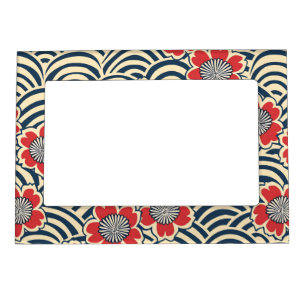 Elegant Cherry Blossom Seamless Pattern (8) Magnetic Frame