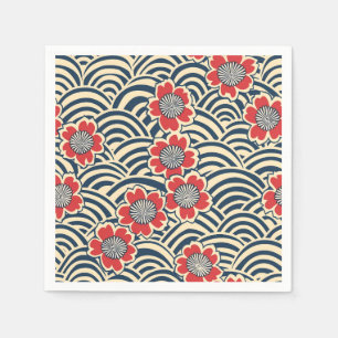 Elegant Cherry Blossom Seamless Pattern (8) Napkins