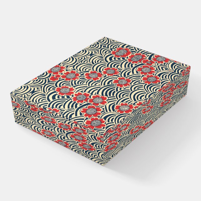 Elegant Cherry Blossom Seamless Pattern (8) Paperweight (Angled)