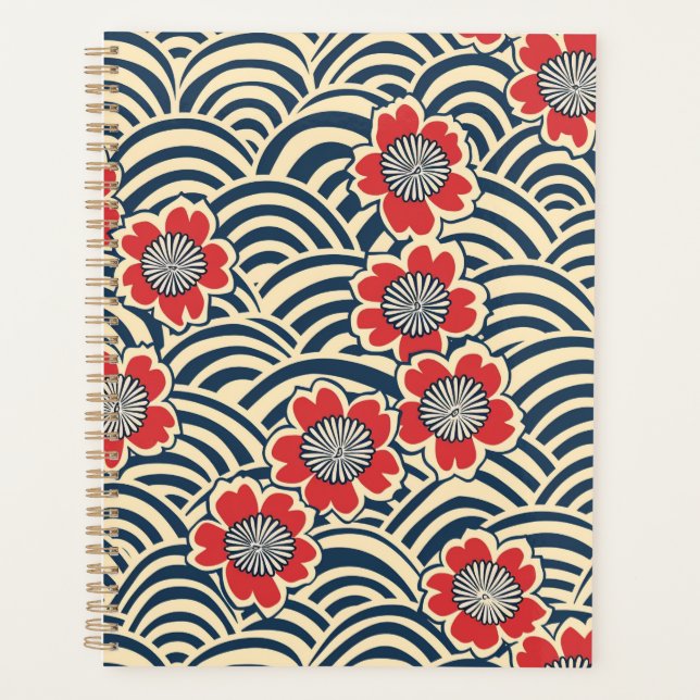 Elegant Cherry Blossom Seamless Pattern (8) Planner (Front)