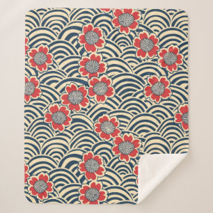 Elegant Cherry Blossom Seamless Pattern (8) Sherpa Blanket