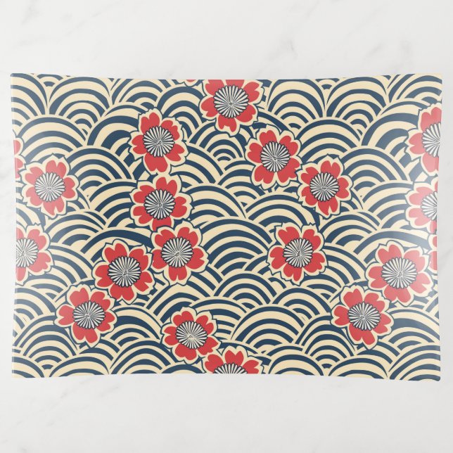 Elegant Cherry Blossom Seamless Pattern (8) Trinket Tray (Front)