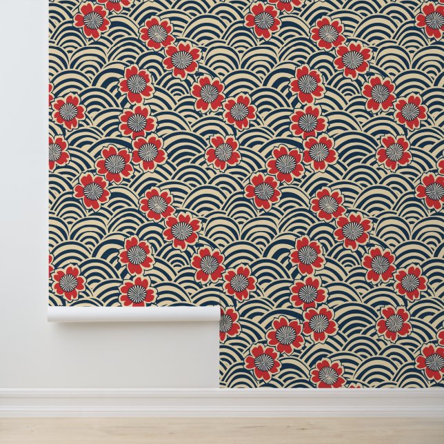 Elegant Cherry Blossom Seamless Pattern (8) Wallpaper (Application)