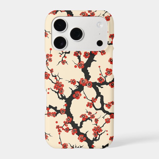 Elegant Cherry Blossom Seamless Pattern Iphone Case (Back)