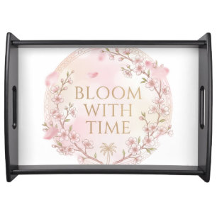 Elegant Cherry Blossom Serving Tray -
