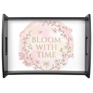 Elegant Cherry Blossom Serving Tray -
