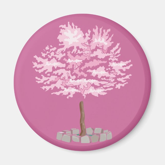 Elegant Cherry Blossom Tree Magnet (Front)