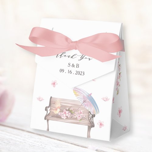 Elegant Cherry Blossom Wedding Favor Box