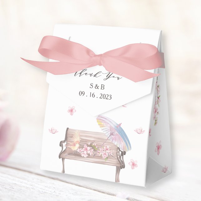 Elegant Cherry Blossom Wedding Favor Box (Creator Uploaded)