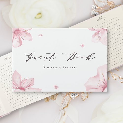 Elegant Cherry Blossom Wedding Guest Book