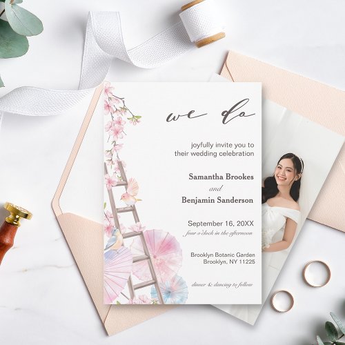 Elegant Cherry Blossom Wedding Invitation
