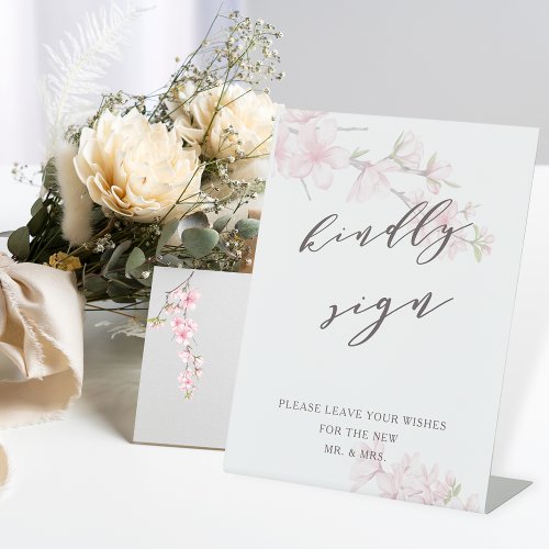 Elegant Cherry Blossom Wedding Kindly Sign