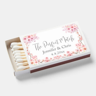 Elegant Cherry Blossom Wedding Matchboxes