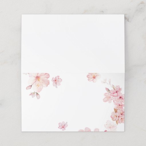 Elegant cherry blossom wedding place card | Zazzle