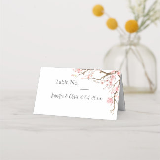 Elegant Cherry Blossom Wedding Place Card