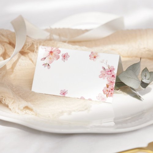 Elegant cherry blossom wedding place card