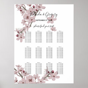 Elegant Cherry Blossom Wedding Seating Chart