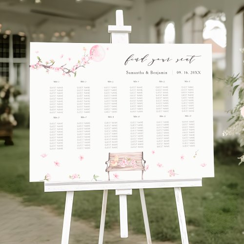 Elegant Cherry Blossom Wedding Seating Chart