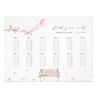 Elegant Cherry Blossom Wedding Seating Chart Poste