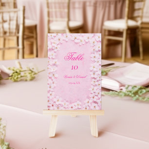 Elegant Cherry Blossom Wedding Table Number Card