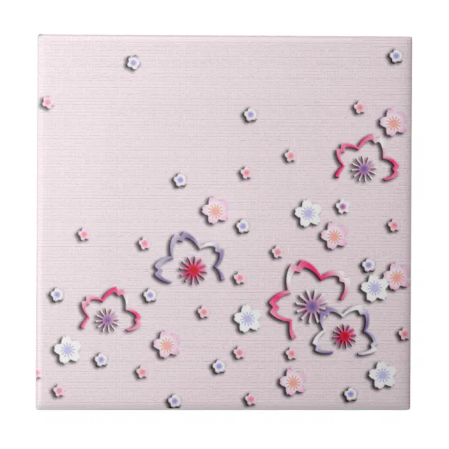Elegant cherry blossoms ceramic tile | Zazzle