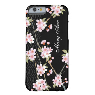 Asia Floral White Cherry Blossom Red iPhone Wallet Case