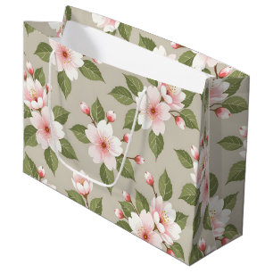 Elegant cherry blossoms seamless pattern large gift bag