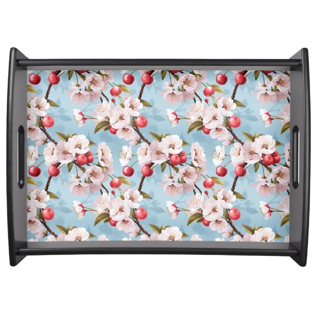 Elegant Cherry Blossoms serving tray (Front)