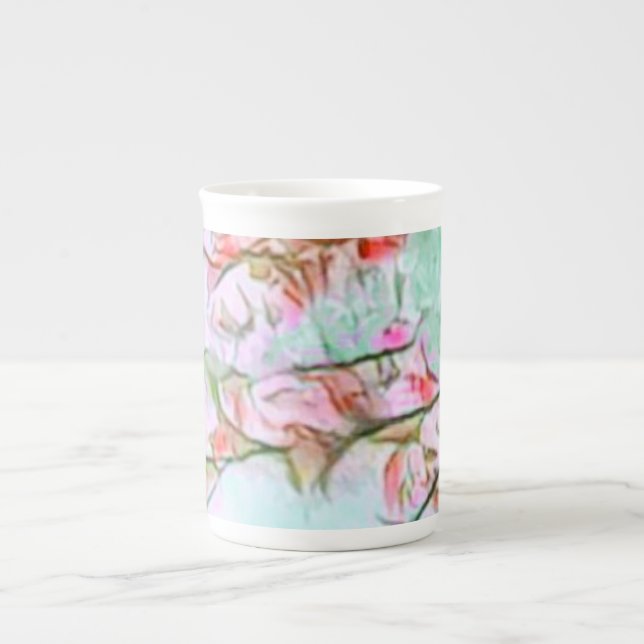  Elegant Cherry Blossoms Specialty Bone China Mug (Front)