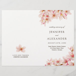 Elegant Cherry Blossoms Wedding Programs