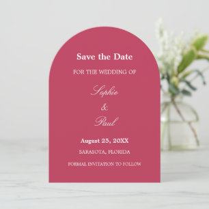 Elegant Cherry Magenta Arch Save the Date