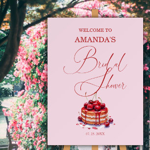 Elegant Cherry on Top Bridal Shower Welcome Sign