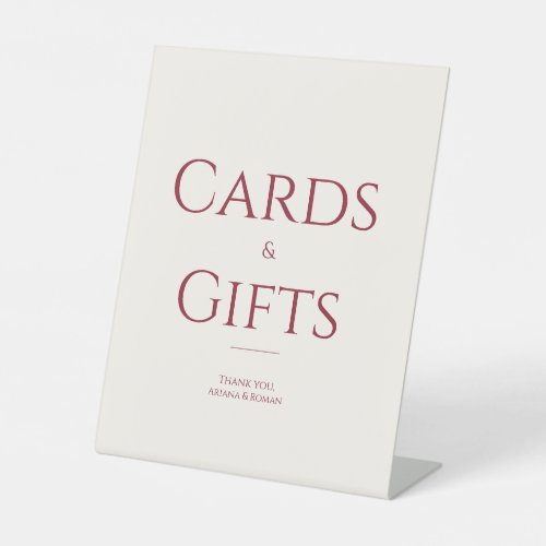 Elegant Cherry Vanilla Cards & Gifts Minimalist   Pedestal Sign