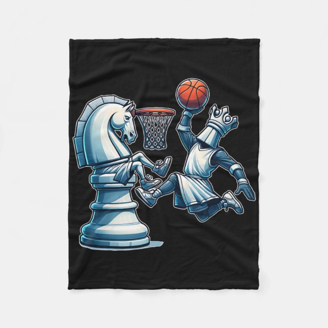 Elegant Chess Board King Sketll Game  Fleece Blanket (Front)