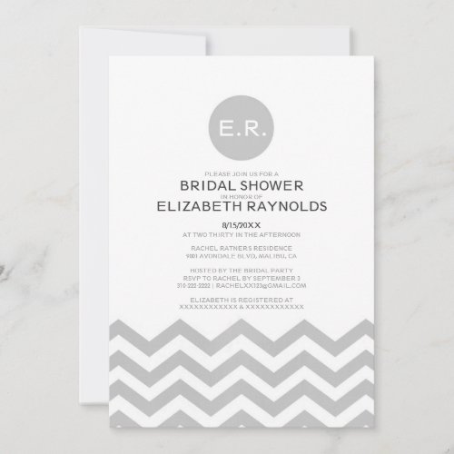 Elegant Chevron Bridal Shower Invitations