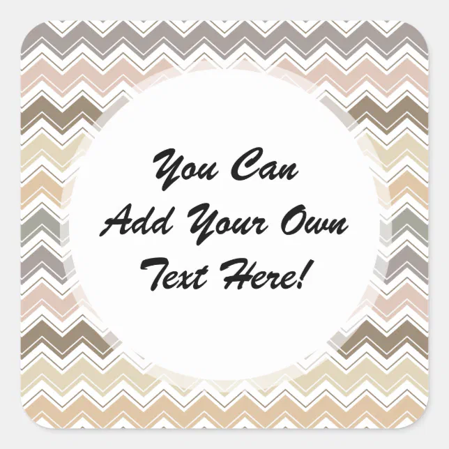 Chevron Pattern Stickers Elegant Chevron Designer's Earth Tone Pattern Square Sticker | Zazzle