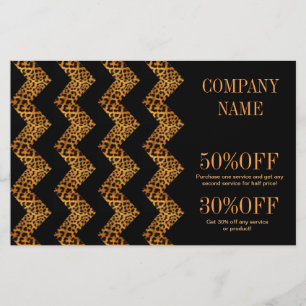 elegant chevron geometric pattern leopard print flyer