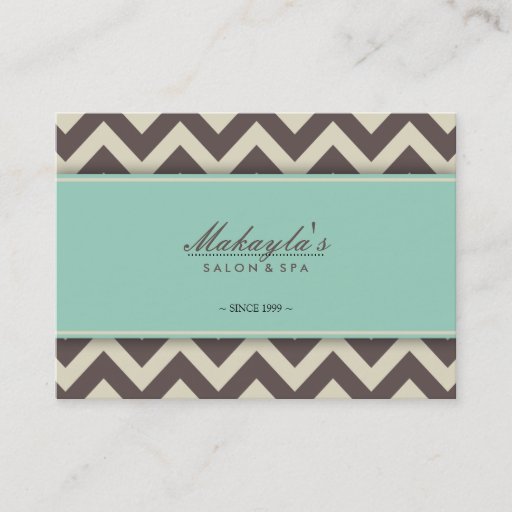 Customizable Elegant Chevron Modern Brown, Green and Beige Business Cards
