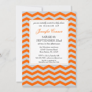 Elegant Chevron Unisex Baby Shower Invitation