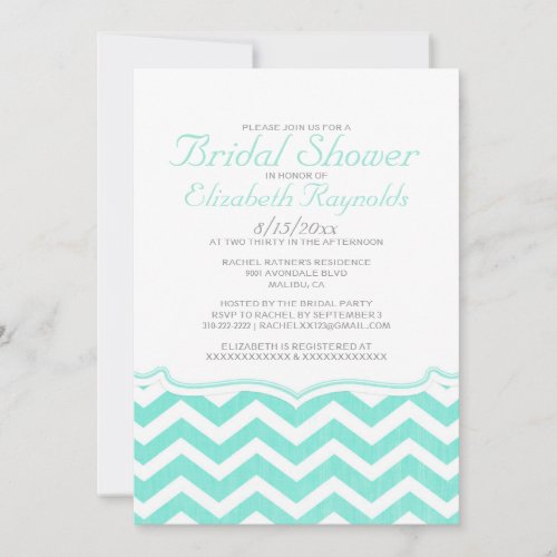 Elegant Chevron Zigzag Bridal Shower Invitations