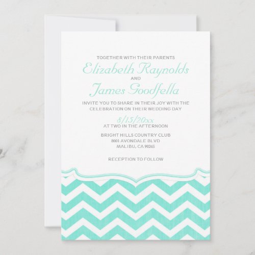 Elegant Chevron Zigzag Wedding Invitations
