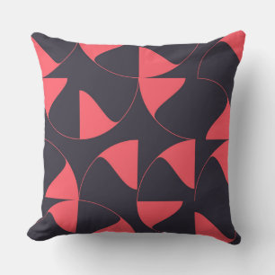 Elegant, chic, abstract circular geometric flowers throw pillow