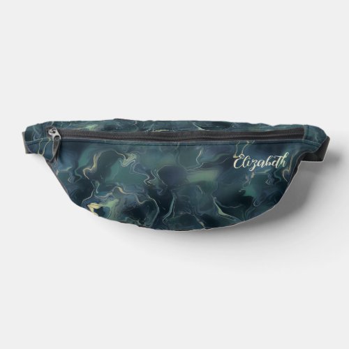 Elegant Chic Abstract Dark Green Tie Dye Pattern Fanny Pack