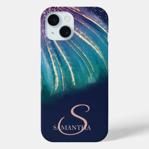 Elegant Chic AbstractNavy Blue iPhone 15 Case