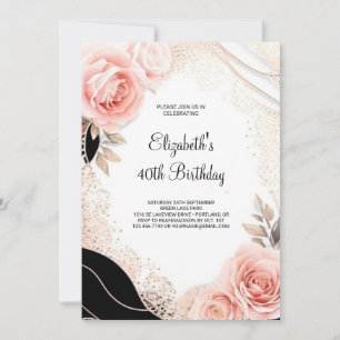 Elegant Chic Adult 40th Birthday Invitation