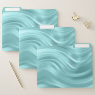 Elegant Chic Aqua Turquoise Blue Swirl Decorative File Folder