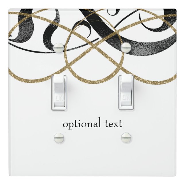 Elegant Chic Art Black & Gold Glamour Light Switch Cover (In Situ)