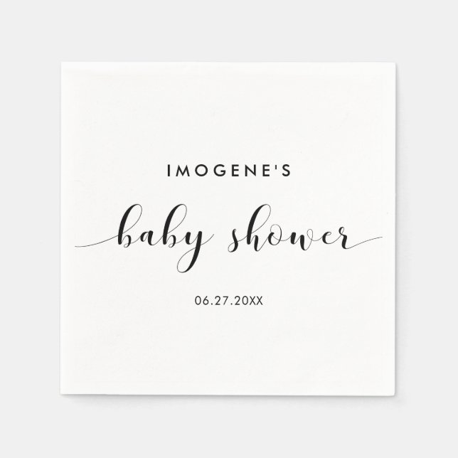 Elegant chic Baby shower Napkins (Front)